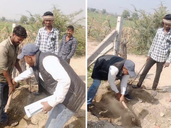 फार्म भरवाने के लिए बीएलओ (शिक्षक) ने की मजदूरी, गेंती लेकर खोदा गड्ढा, हैरान कर देगा वीडियो