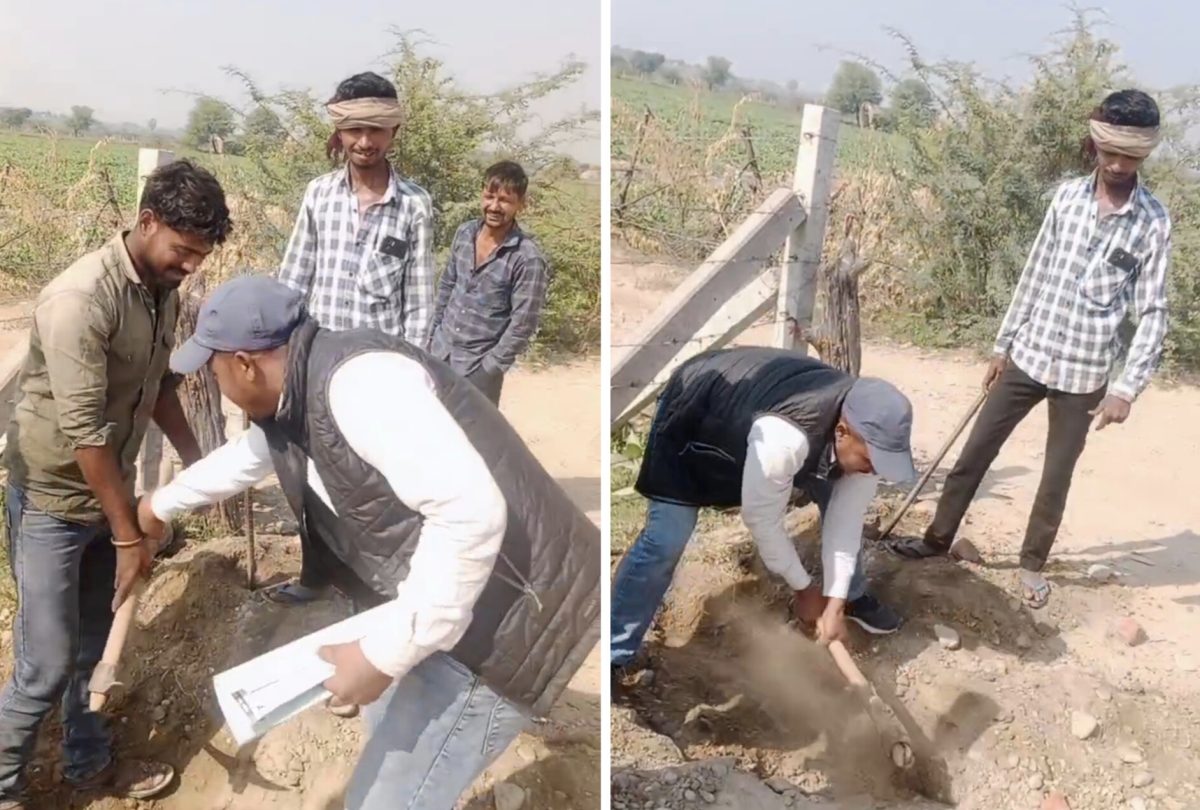 फार्म भरवाने के लिए बीएलओ (शिक्षक) ने की मजदूरी, गेंती लेकर खोदा गड्ढा, हैरान कर देगा वीडियो