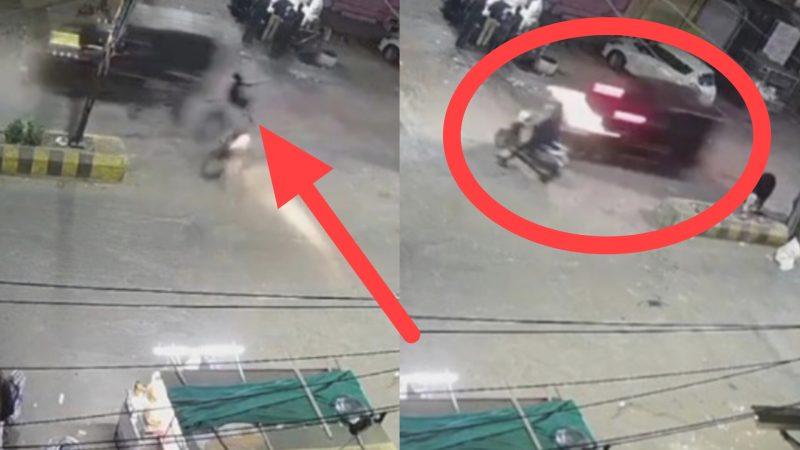 स्कूटी सवार को थार ने टक्कर से उड़ा दिया हवा में, हैरान कर देगा Video
