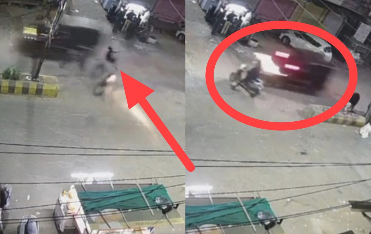 स्कूटी सवार को थार ने टक्कर से उड़ा दिया हवा में, हैरान कर देगा Video