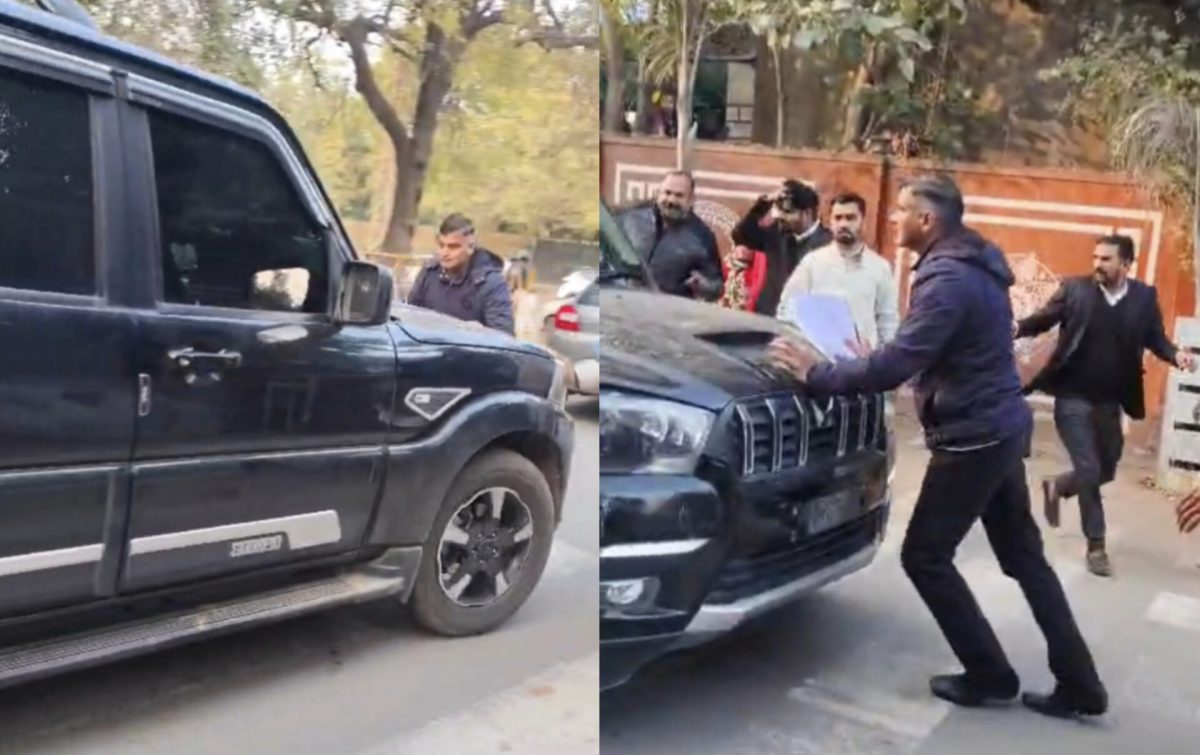 पुलिसकर्मी को स्कार्पियों कार ने कुचलने का किया प्रयास, घटना से मच गई सनसनी, देखिए Video