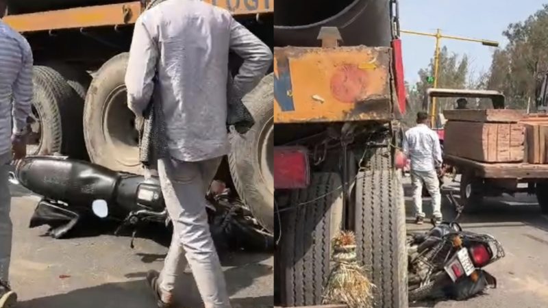 ट्रैफिक सिग्नल पर खड़ी बाइक को रौंद दिया, रोंगटे खड़े कर देगी तस्वीरे, जानिए फिर